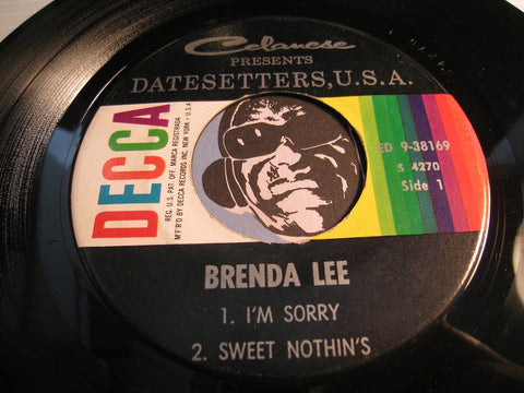Brenda Lee / Carl Dobkins Jr - I'm Sorry - Sweet Nothin's (Brenda Lee) b/w Lucky Devil - My Pledge To You (Carl Dobkins) - Decca #38169 - Teen