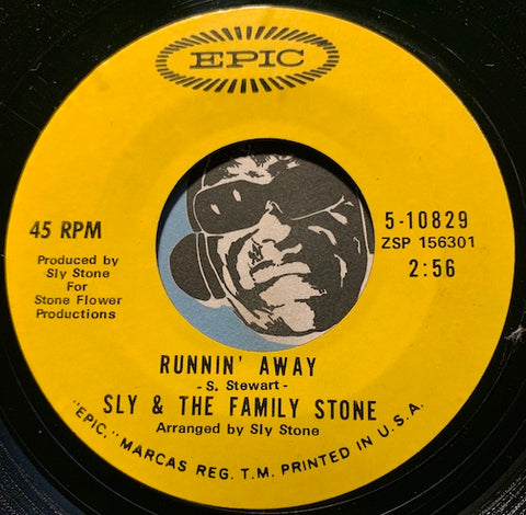 Sly & Family Stone - Runnin Away b/w Brave & Strong - Epic #10829 - Funk - Soul