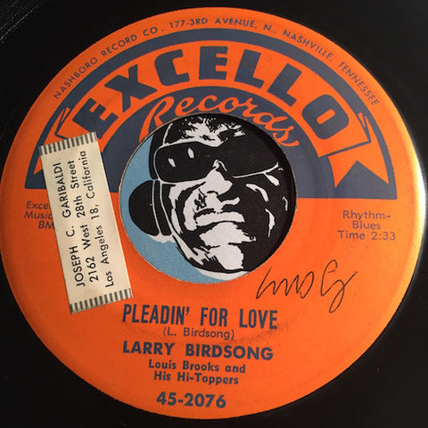 Larry Birdsong - Pleadin For Love b/w You'll Never Never Know - Excello #2076 - Blues