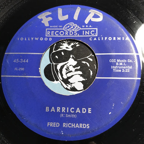 Fred Richards - Hullee Gullee b/w Barricade - Flip #344 Surf - R&B Instrumental