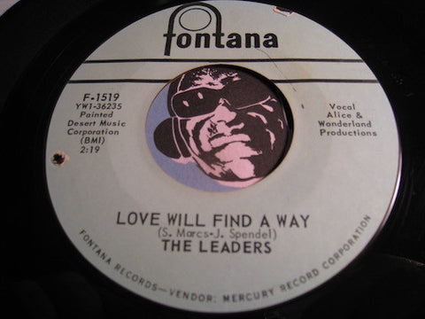 Leaders - Love Will Find A Way b/w Night People - Fontana #1519 - Popcorn Soul