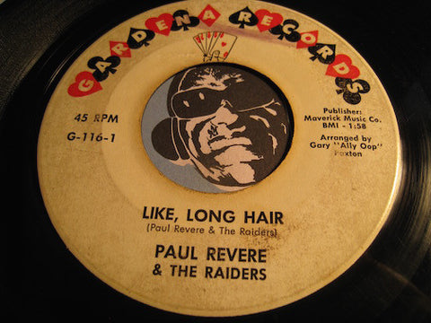 Paul Revere & Raiders - Like Long Hair b/w Sharon - Gardena #116 - Rock n Roll