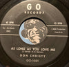 Don Christy - As Long As You Love Me b/w I'll Always Be Grateful - Go #1001 - Popcorn Soul - Teen