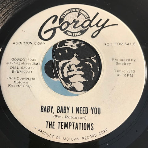 Temptations - Why You Wanna Make Me Blue b/w Baby Baby I Need You - Gordy #7035 - Northern Soul - Motown