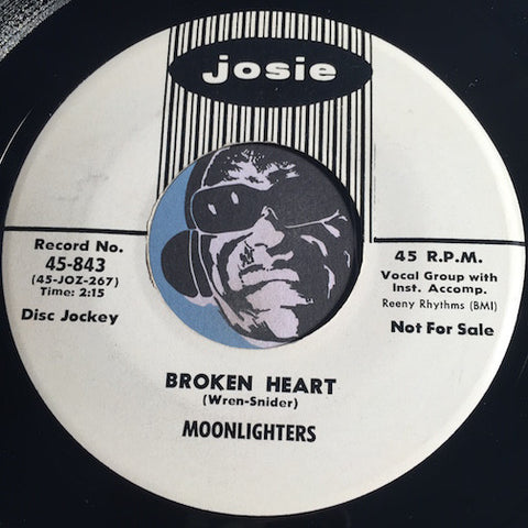 Moonlighters - Broken Heart b/w Glow Of Love - Josie #843 - Rockabilly