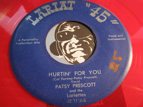 Patsy Prescott with Lariettes & Ram-Blers - No No Not Grandma b/w Hurtin For You - Lariat #1110 - red vinyl - Country