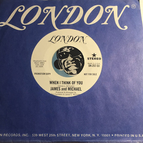 James And Michael - When I Think Of You b/w same - London #257 - Modern Soul - Sweet Soul