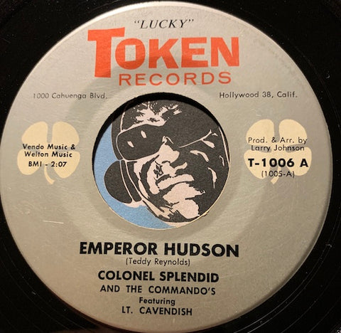Colonel Splendid - Emperor Hudson b/w Blue Eyed Blast - Lucky Token #1006 - Rock n Roll - Novelty