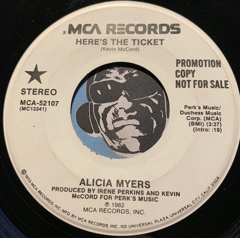 Alicia Myers - I Want To Thank You b/w Here's The Ticket - MCA #52107 - Modern Soul - Funk Disco - Funk