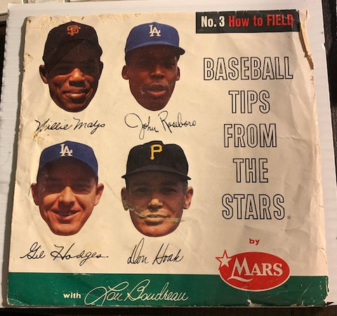 Baseball Tips From The Stars - EP No. 3 How To Field - Gil Hodges - Don Hoak b/w John Roseboro - Willie Mays - Mars #3 - Novelty