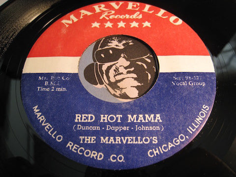 Marvello's / Dotty Tillman - Red Hot Mama (Marvello's) b/w Down By The Shore (Dotty Tillman) - Marvello #377 - Doowop