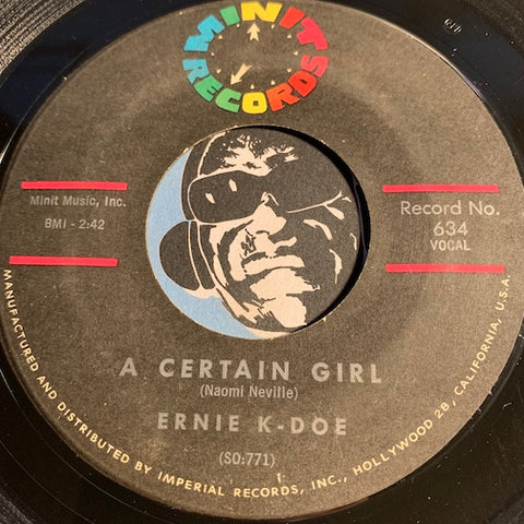 Ernie K Doe - A Certain Girl b/w I Cried My Last Tear - Minit #634 - Northern Soul