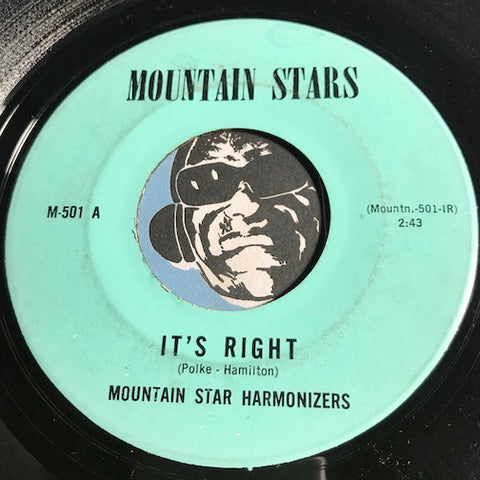 Mountain Star Harmonizers - It's Right b/w I'm Leaning On Jesus -Mountain Stars #501 - Gospel Soul