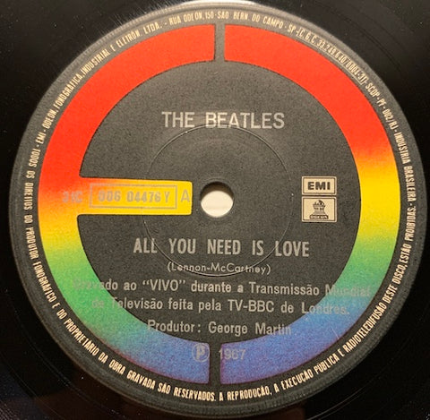 Beatles - Brazilian Press - All You Need Is Love b/w Baby You're A Rich Man - Odeon #006 04476 - Rock n Roll