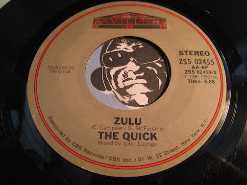 Wanted-Records - The Quick - Zulu b/w same (instrumental