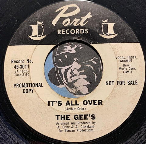 Gee's - It's All Over b/w Love Is A Beautiful Thing - Port #3011 - Northern Soul