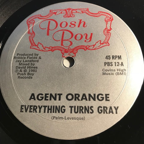 Agent Orange - Everything Turns Gray b/w Pipeline - Posh Boy #12 - Punk