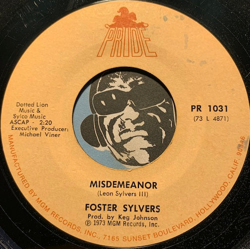 Foster Sylvers - Misdemeanor b/w So Close - Pride #1031 - Funk