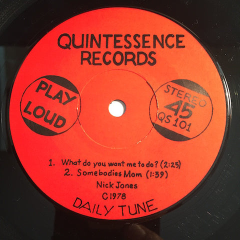 Pointed Sticks - What Do You Want Me To Do b/w Somebodies Mom - Quintessence #101 - Punk