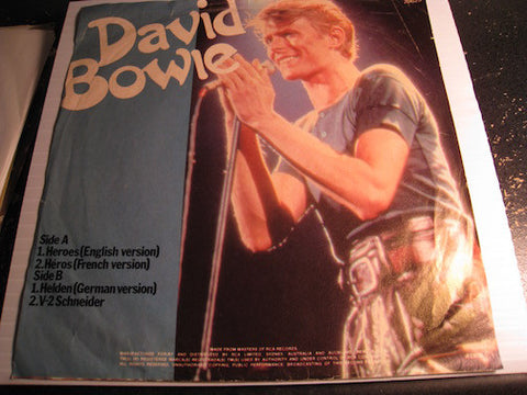 David Bowie - Heroes (English version) - Heroes (French version) b/w Helden (German version) - V2 Schneider - RCA #20629 - Rock n Roll