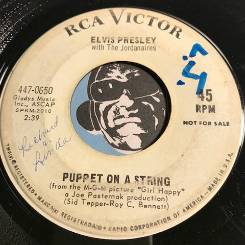 Elvis Presley - Puppet On A String b/w Wooden Heart - RCA Victor #0650 - Rock n Roll