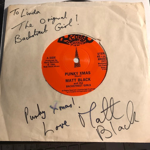 Matt Black & Backstreet Girls - Punky Xmas b/w blank (although it's named Slippin n Slidin) - Radio Records America #003 - Punk
