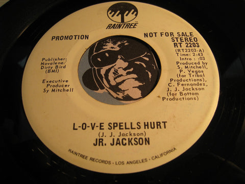 Jr. Jackson - L-O-V-E Spells Hurt b/w same - Raintree #2203 - Funk