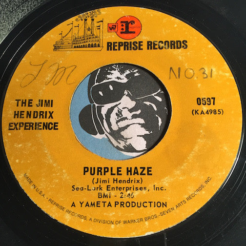 Jimi Hendrix Experience - Purple Haze b/w The Wind Cries Mary - Reprise #0597 - Psych Rock