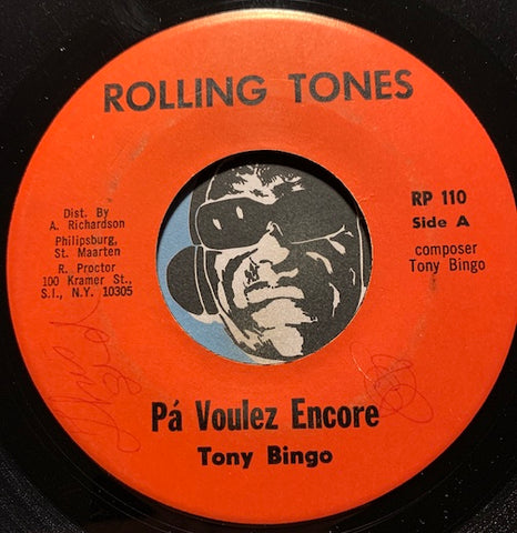 Tony Bingo / Hans Peterson - Pa Voulez Encore b/w It's Too Late To Try - Rolling Tones #110 - Reggae - Latin