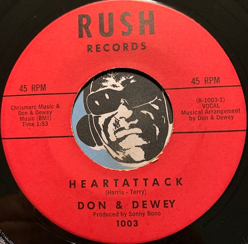 Don & Dewey - Heartattack b/w Don't Ever Leave Me (Don't Make Me Cry) - Rush #1003 - R&B Soul