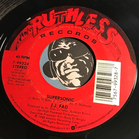 J.J. Fad - Supersonic b/w same (instrumental) - Ruthless #7-99328 - Rap