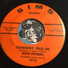 Eddie Powers - Gypsy Woman Told Me b/w Somebody Told Me - Sims #167 - Northern Soul