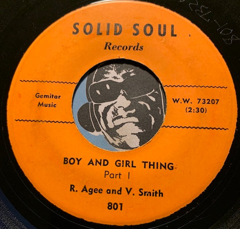 R. Agee & V. Smith - Boy And Girl Thing pt.1 b/w pt.2 - Solid Soul #73208 - R&B Soul