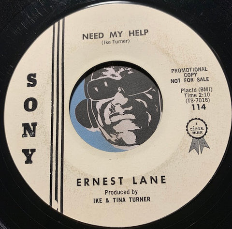 Ernest Lane - Need My Help b/w What's That You've Got - Sony #114 - R&B Soul