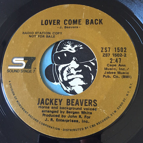 Jackey Beavers - Lover Come Back b/w Someday We'll Be Together - Sound Stage 7 (SS7) #1502 - Modern Soul