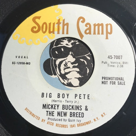 Mickey Buckins & New Breed - Big Boy Pete b/w Reflections of Charles Brown – South Camp #7007 - Psych Rock - Soul