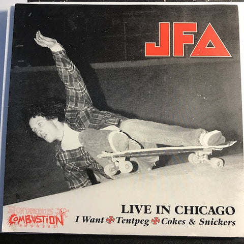 JFA / Faction - Live in Chicago EP - I Want - Tentpeg - Cokes & Snickers (all songs on this side by JFA) b/w The Whistler (by Faction) - Spontaneous Combustion Records #004 - Punk