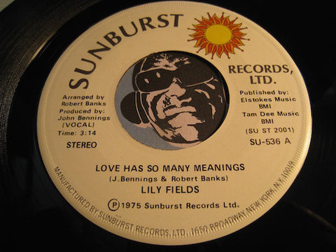 Lily Fields - Love Has So Man Reasons (vocal) b/w same (instrumental) - Sunburst #536 - Funk Disco