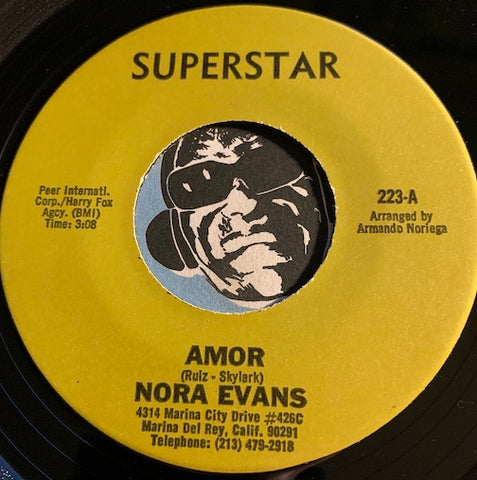 Nora Evans - Amor b/w Come There With Me - Superstar #223 - Latin - Funk Disco