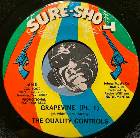 Quality Controls - Grapevine pt.1 b/w pt.2 - Sure Shot #5040 - R&B Soul - Funk