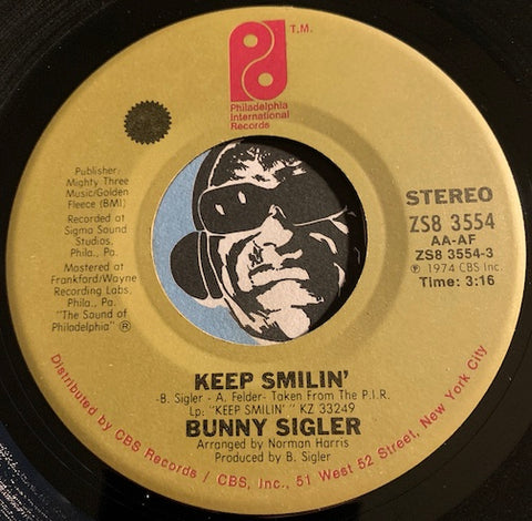 Bunny Sigler - Keep Smilin b/w Somebody Free - TSOP #3554 - Modern Soul