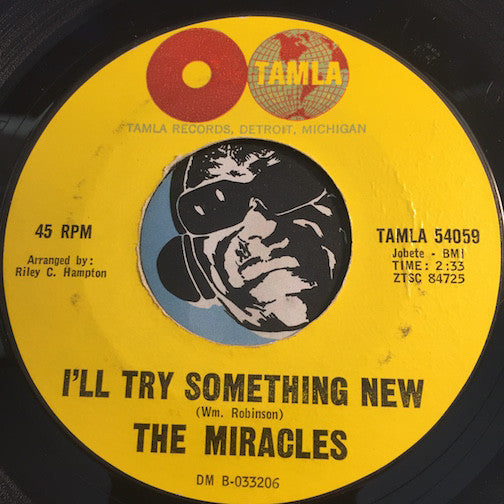 Miracles - I'll Try Something New b/w You Never Miss A Good Thing - #54059 - Northern Soul - Motown