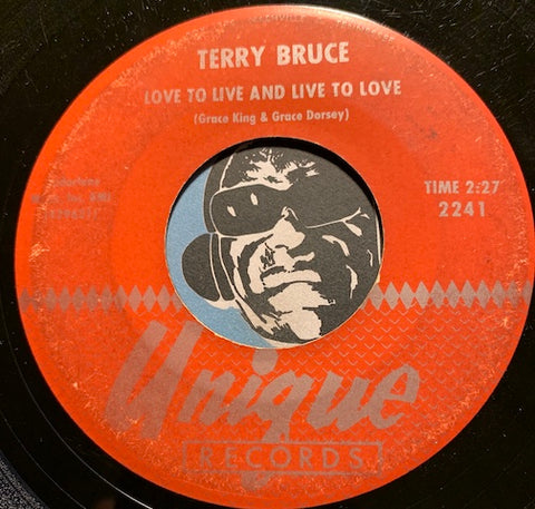 Terry Bruce - Love To Live And Live To Love b/w Enchanted Fountain - Unique #2241 - Teen - Rock n Roll
