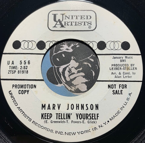 Marv Johnson - Keep Tellin Yourself b/w Everyone Who's Been In Love With You - United Artists #556 - Northern Soul