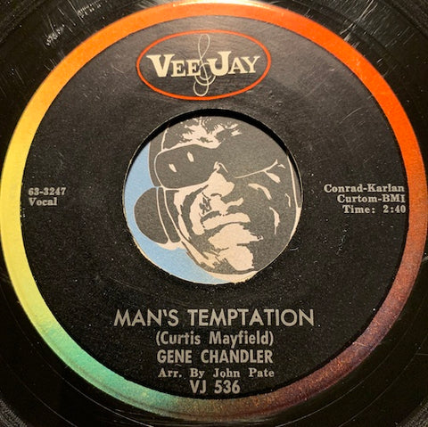 Gene Chandler - Man's Temptation b/w Baby That's Love - Vee Jay #536 - R&B Soul