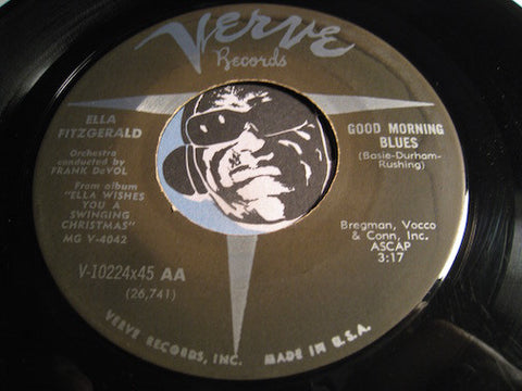 Ella Fitzgerald - Good Morning Blues b/w Jingle Bells - Verve #10224 - Jazz