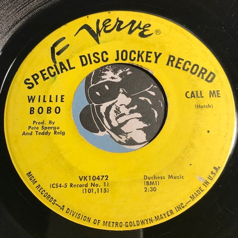 Willie Bobo - Call Me b/w Sunshine Superman - Verve #10472 - Latin Jazz