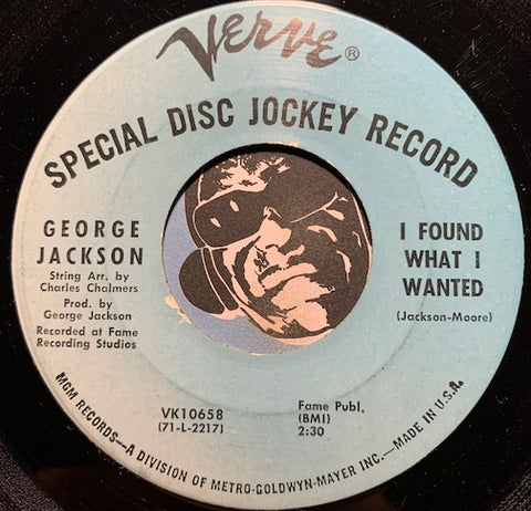 George Jackson - I Found What I Wanted b/w Love Highjacker - Verve #10658 - Northern Soul - Funk