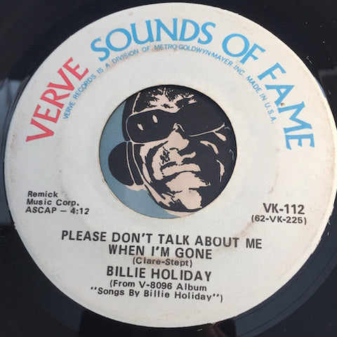 Billie Holiday - Please Don't Talk About Me When I'm Gone b/w Travelin Light - Verve Sounds Of Fame #112 - Jazz