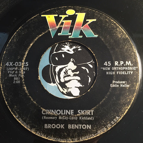 Brook Benton - Crinoline Skirt b/w Because You Love Me - Vik #0325 - R&B Rocker